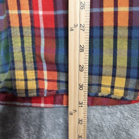 LL Bean Shirt Mens XL Multicolor Plaid Flannel Button Up Preppy Outdoor - Picture 7 of 7